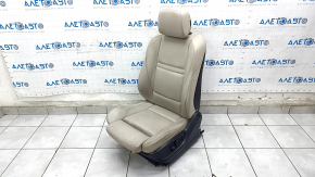 Водительское сидение BMW X5 E70 07-13 без airbag, тип 2, электро и память, кожа, с коленным подпором, бежевое, потерто, под химчистку