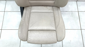 Scaun pasager BMW X5 E70 07-13 fara airbag, tip 2, electric, piele, bej, cu suport pentru genunchi, uzat, zgariat, pentru curatare