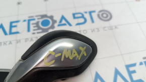 Buton de viteză cu plăcuță schimbător Ford C-max MK2 13-18 piele neagră, zgârieturi