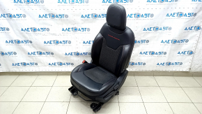 Scaun șofer Jeep Compass 19-21 cu airbag, mecanic, combinat piele neagră cu cusături roșii, Trailhawk, curățabil uscat, zgârieturi