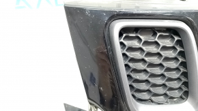 Решетка радиатора grill Jeep Compass 17-21 в сборе 3 части Trailhawk, черный глянец, серые вставки, песок