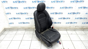 Пассажирское сидение Mercedes C-class W205 15-21 без airbag, электрическое, подогрев, кожа черная, топляк, нерабочее, под чистку, отсутствует привод подушки и салазок, сломано крепление накладки