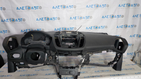 Panoul frontal al bordului fara AIRBAG Ford Escape MK3 17-19, pentru un monitor mare, negru