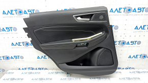 Carton pentru portiera spate stanga Ford Edge 19-23 negru Titanium, insert si cotiera piele neagra, cusaturi albe, zgarieturi