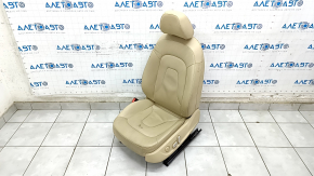 Водительское сидение Audi A4 B8 13-16 без airbag, электрическое, кожа бежевая, под чистку, трещины