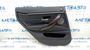 Placa de ornamente usi spate stanga BMW 4 F36 15-20 Gran Coupe, iluminata, piele neagra, cu tweeter Harman Kardon, zgarietura