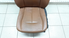 Scaun șofer BMW 4 F32 14-20 Coupe cu airbag, electric, încălzire, memorie, piele maro, plastic decolorat, zgârieturi