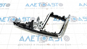 Decorație panou frontal stânga Volvo V90 17-22 usa, crom, negru lucios, închidere ruptă