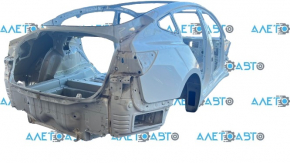 Aripa din spate dreapta a un sfert de Tesla Model 3 21- pe caroserie, alb PPSW