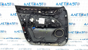 Capacul ușii, cartela din față dreapta Alfa Romeo Stelvio 18- piele neagră, inserție din aluminiu, zgârietură, necesită curățare chimică