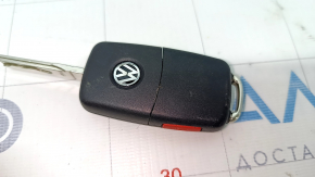 Ключ VW Tiguan 12-16 4 кнопки, раскладной, тычка, потерт