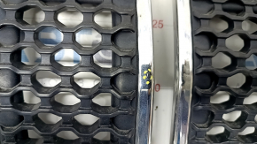Решетка радиатора grill Jeep Cherokee KL 19-23 рест хром комплект 7шт, тычки на хроме
