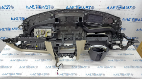 Panoul frontal al tabloului de bord cu AIRBAG Infiniti QX50 19 - bej, sub difuzor, apăsat