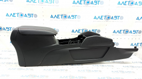 Консоль центральная подлокотник Ford Escape MK4 23-26 в сборе, черная, подлокотник кожа черная с красной строчкой, царапины, трещины в креплении