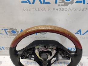 Руль голый Lexus GS430 GS450h 06-07 кожа черная под красное дерево, выгоревшее дерево, под чистку, надрыв