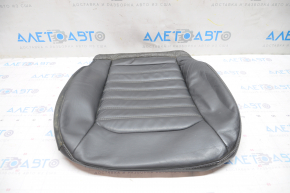 Decorație scaun șofer Ford Fusion mk5 13-16 piele neagră, cusături albe, curățabilă, piele crăpată