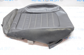 Decorație scaun șofer Ford Fusion mk5 13-16 piele neagră, cusături albe, curățabilă, piele crăpată