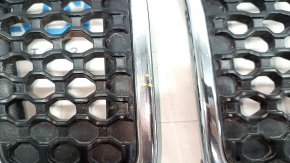Решетка радиатора grill Jeep Cherokee KL 19-23 рест хром комплект 7шт, тычки на хроме