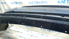 Бампер передний голый Ford Fusion mk5 17-18 без парктроников, синий, царапины, сломаны перемычки, отверстие, отверстия под рамку