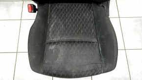 Scaun șofer Nissan Rogue 14-20 fără airbag, mecanic, pânză neagră, curățabil uscat, stricat, ruginit dedesubt