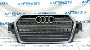 Ansamblu grila radiator Audi Q7 16-19 gri, pentru senzori parcare, nisip, aschii, zgarieturi