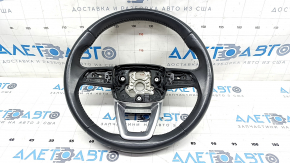 Руль голый Audi Q7 16-19 кожа серая, тычки, царапины, трещина