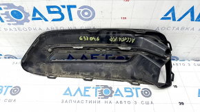 Решетка бампера правая Honda Accord 18-22 hybrid, под птф, черный глянец, песок