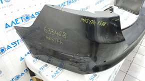 Бампер задний голый Ford Fusion mk5 13-18 под парктроники, графит, примят, трещина, царапины, сломаны крепления, отсутствует фрагмент