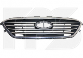 Решетка радиатора grill Hyundai Sonata 15-17 SE хром