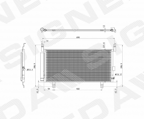 Radiatorul condensatorului de aer condiționat pentru Subaru Legacy 15-19, nou, neoriginal.