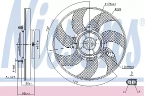 Ventilatorul de răcire dreapta pentru VW CC 08-17, nou, neoriginal.