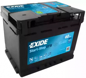 Baterie auto 12V HYUNDAI ELANTRA 17-20 60Ah 640A Euro AGM +-Inversă nouă neoriginală EXIDE