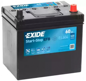 Baterie auto 12V MAZDA 3 14-18 BM 60Ah 520A Asia +- Revers EXIDE