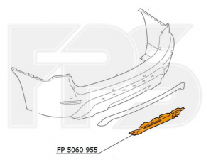 Capacul buzei barei spate inferioare Nissan Pathfinder 17-20 restyling pentru carlig de remorcare, nou, neoriginal.