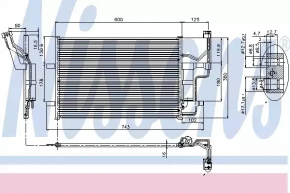 Radiatorul condensatorului de aer condiționat Mazda3 2.3 03-08 NISSENS