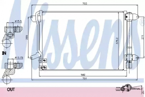 Radiatorul condensatorului de aer condiționat VW Jetta 11-18 SUA 2.5, 2.0 nou aftermarket NISSENS