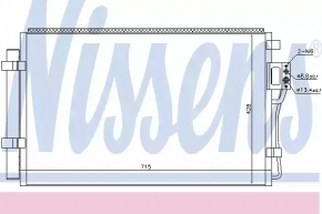 Радиатор кондиционера конденсер Kia Sorento 10-15 2.4, 3.3 новый неоригинал NISSENS