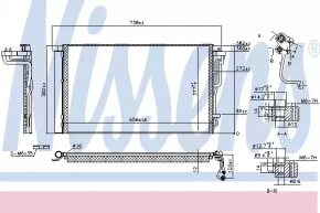 Radiatorul condensatorului de aer condiționat Hyundai Elantra AD 17-20 2.0 nou aftermarket NISSENS