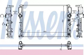 Radiator de răcire apă Mercedes W211 E350 nou aftermarket NISSENS