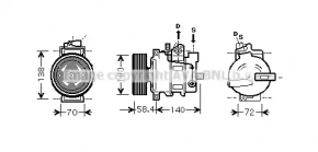 Compresorul de aer condiționat pentru Audi A4 B8 08-12, motor 2.0T, nou, neoriginal, AVA.