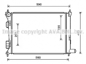 Radiator de răcire apă Hyundai Veloster 12-17, manual, nou, neoriginal, AVA