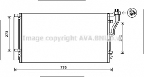 Radiatorul condensatorului de aer condiționat Hyundai Azera 12-17 3.3 nou aftermarket AVA