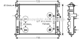 Радиатор охлаждения вода Mercedes W164 ML X164 GL W251 R M272 M273 новый неоригинал AVA