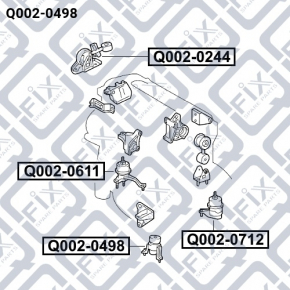 Подушка двигателя передняя Toyota Camry v40 2.4, hybrid новый неоригинал Q-FIX