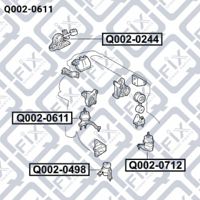 Подушка двигателя правая Toyota Camry v40 2.4, hybrid новый неоригинал Q-FIX