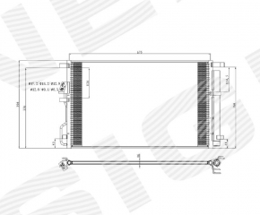 Radiatorul condensatorului de aer condiționat Hyundai Tucson 16-18 2.0 2.4 nou aftermarket SIGNEDA