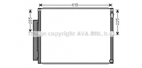 Radiatorul condensatorului de aer condiționat pentru Lexus GX470 03-09, nou, neoriginal, marca AVA.