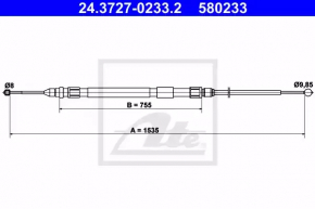 Cablu frână de mână BMW 335i e92 07-13 ATE