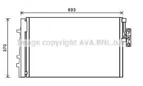 Radiatorul condensatorului de aer condiționat pentru BMW X3 F25 11-17, nou, neoriginal, marca AVA.