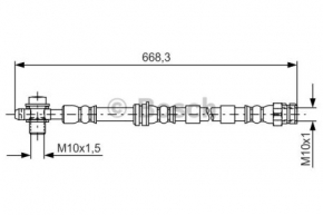 Тормозной шланг передний левый Audi A3 8V 15-20 новый неоригинал BOSCH
